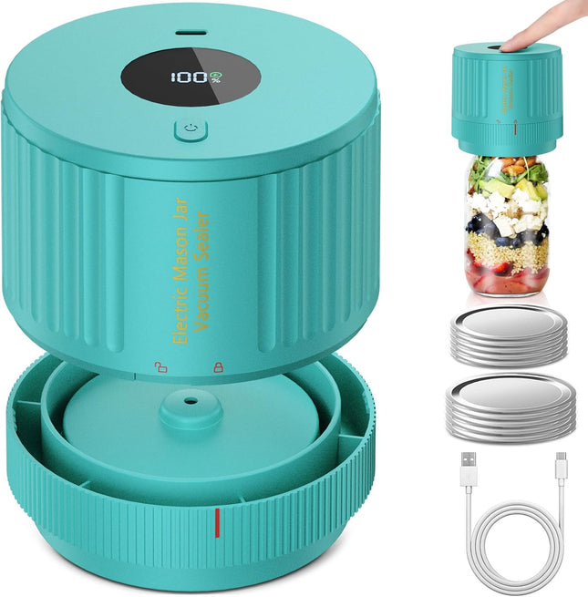 Electric Mason Jar Vacuum Sealer | One-Touch Food Saver Machine for Effortless Food Preservation 1