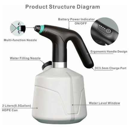 Electric Plant Sprayer | Rechargeable Mist Sprayer with Adjustable Nozzle | 68-Ounce Tank for Effortless Plant Care 4