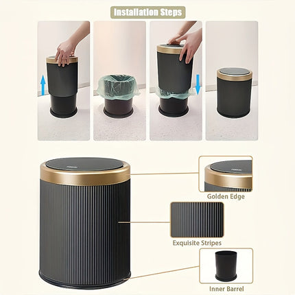 Elegance Touch Bin | Oval Waste Bin with Touchless Opening | Stylish Trash Can for Modern Homes 3