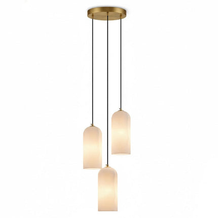 Elegant Alabaster Globe Pendant Light with Brass Finish | Adjustable Height for Versatile Illumination 4