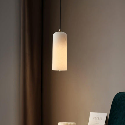 Elegant Alabaster Globe Pendant Light with Brass Finish | Adjustable Height for Versatile Illumination 7