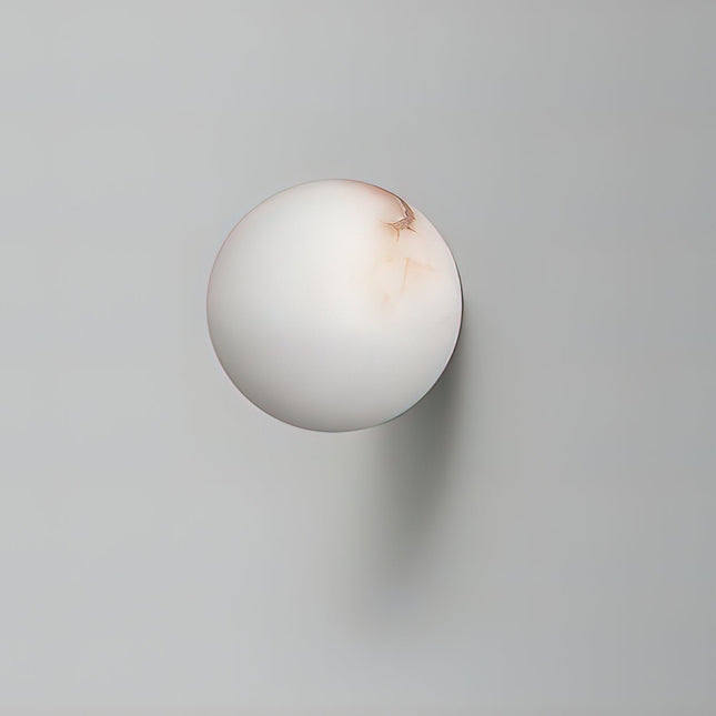 Elegant Alabaster Orb Wall Lamp with Soft Glow | Minimalist Design for Timeless Elegance 0