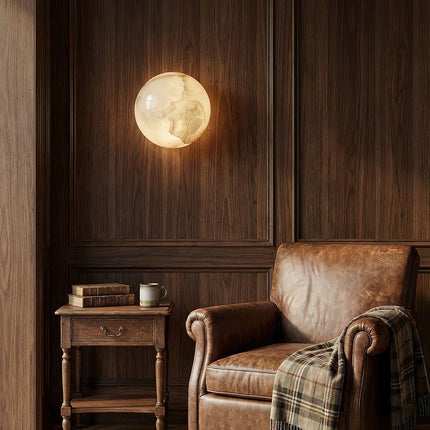 Elegant Alabaster Orb Wall Lamp with Soft Glow | Minimalist Design for Timeless Elegance 4