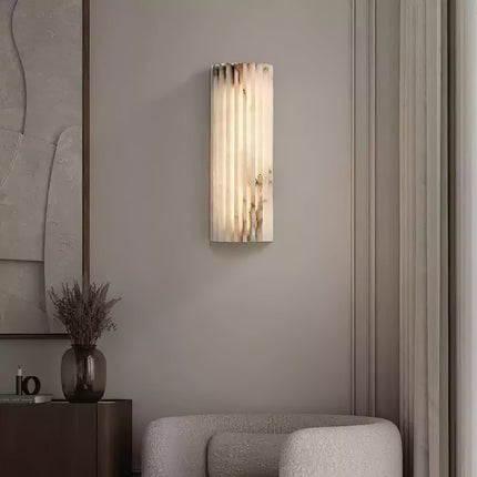 Elegant Alabaster Wall Light | Unique Natural Veining with Ambient Glow for Inviting Spaces 3
