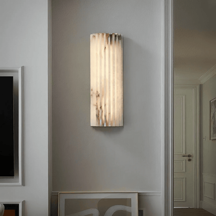 Elegant Alabaster Wall Light | Unique Natural Veining with Ambient Glow for Inviting Spaces 4