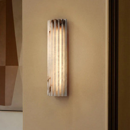 Elegant Alabaster Wall Light | Unique Natural Veining with Ambient Glow for Inviting Spaces 7