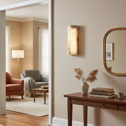 Elegant Alabaster Wall Light | Unique Natural Veining with Ambient Glow for Inviting Spaces 8