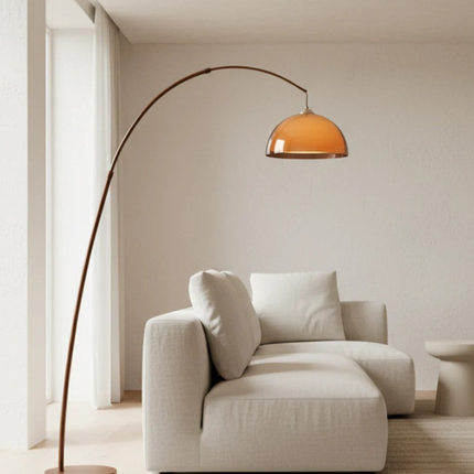 Elegant Arc Floor Lamp | Modern Design with Warm Dome Shade for Cozy Ambiance 0