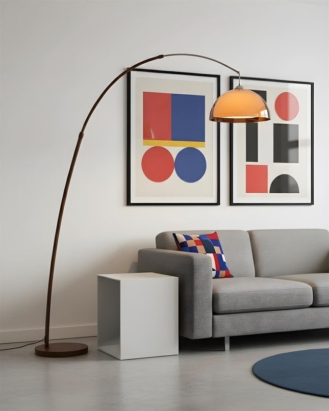 Elegant Arc Floor Lamp | Modern Design with Warm Dome Shade for Cozy Ambiance 1