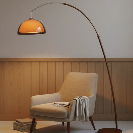 Elegant Arc Floor Lamp | Modern Design with Warm Dome Shade for Cozy Ambiance 2
