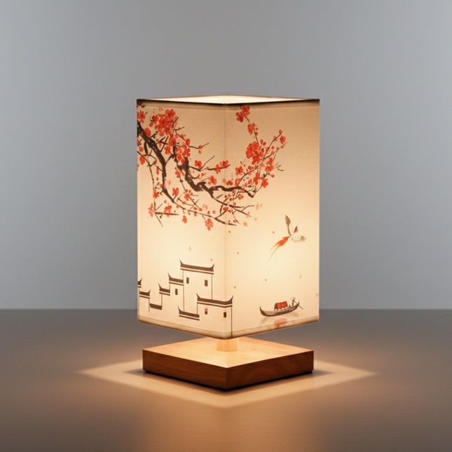 Elegant Bamboo Table Lamp | Japanese-Scandinavian Design with Dimmable LED | Versatile Lighting for Serenity in Bedrooms & Living Rooms 0