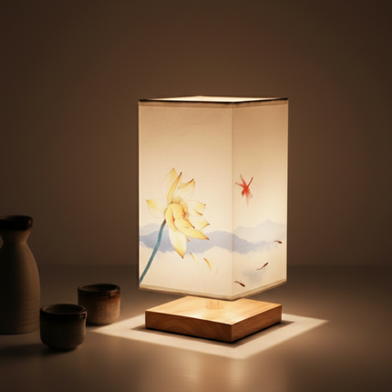 Elegant Bamboo Table Lamp | Japanese-Scandinavian Design with Dimmable LED | Versatile Lighting for Serenity in Bedrooms & Living Rooms 3