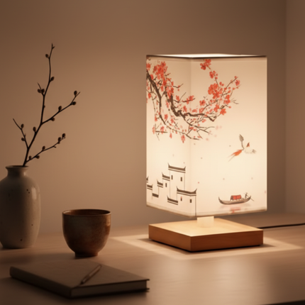 Elegant Bamboo Table Lamp | Japanese-Scandinavian Design with Dimmable LED | Versatile Lighting for Serenity in Bedrooms & Living Rooms 4