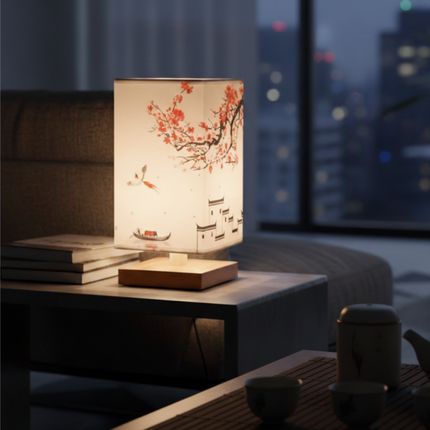 Elegant Bamboo Table Lamp | Japanese-Scandinavian Design with Dimmable LED | Versatile Lighting for Serenity in Bedrooms & Living Rooms 5
