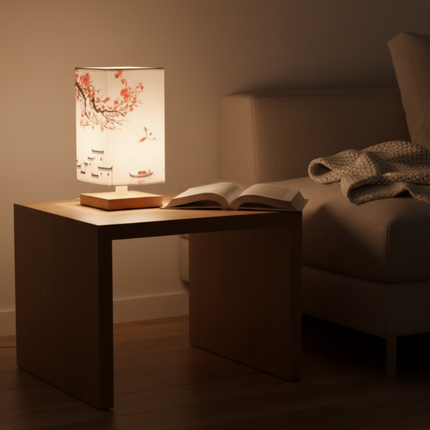 Elegant Bamboo Table Lamp | Japanese-Scandinavian Design with Dimmable LED | Versatile Lighting for Serenity in Bedrooms & Living Rooms 7