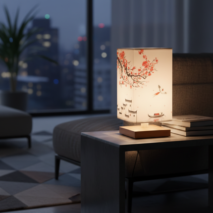 Elegant Bamboo Table Lamp | Japanese-Scandinavian Design with Dimmable LED | Versatile Lighting for Serenity in Bedrooms & Living Rooms 8