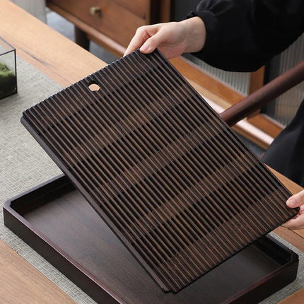 Elegant Bamboo Tea Tray with Water Drain System | Perfect for Tea Lovers 3