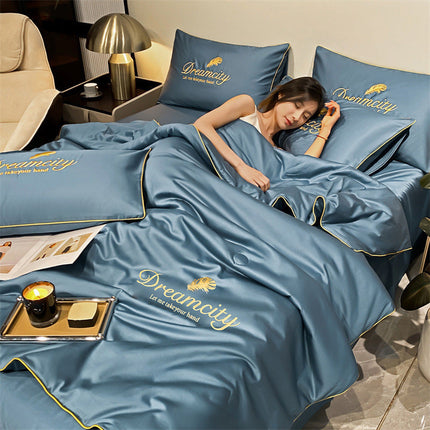 Elegant Bedding Set | Cooling Silk Summer Quilt with Soft Filling | Lightweight Comfort for Restful Sleep 4