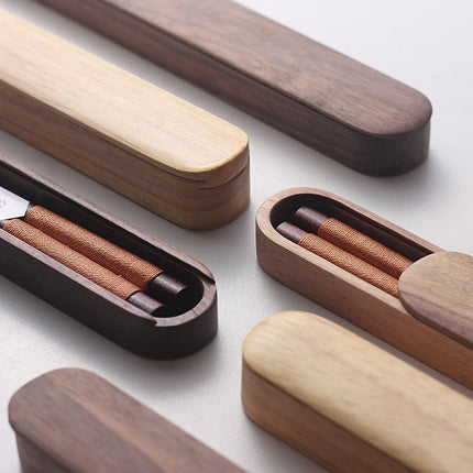 Elegant Black Walnut Chopsticks with Decorative Thread in Wooden Box | Premium Quality for Fine Dining 3