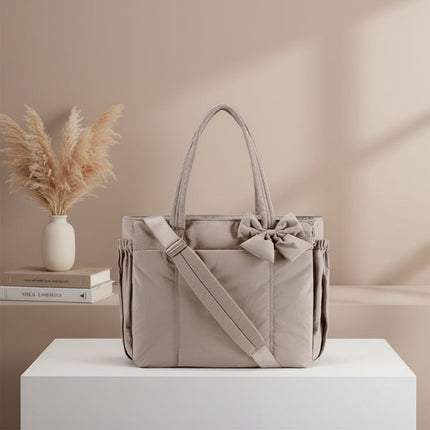 Elegant Bow Nylon Tote Bag | Lightweight & Spacious Design for Work and Travel 2