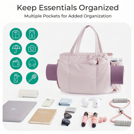 Elegant Bow Nylon Tote Bag | Lightweight & Spacious Design for Work and Travel 4