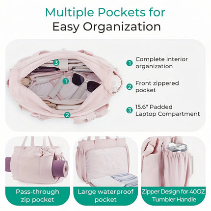 Elegant Bow Nylon Tote Bag | Lightweight & Spacious Design for Work and Travel 6