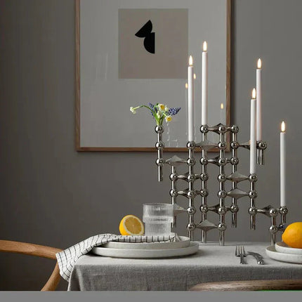 Elegant Candle Holder | Contemporary Metal Design with Durable Finish | Stylish Centerpiece for Home Decor 2