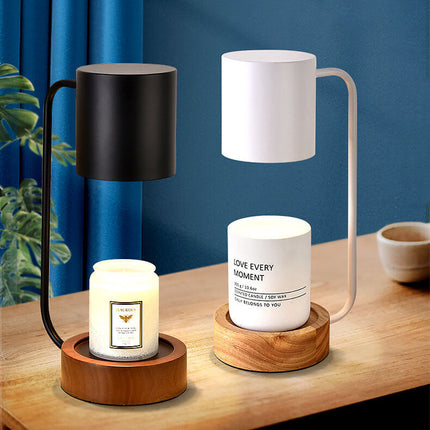 Elegant Candle Warmer Lamp with Dimmable Feature & Wooden Base | Minimalist Design for Relaxing Ambiance 7