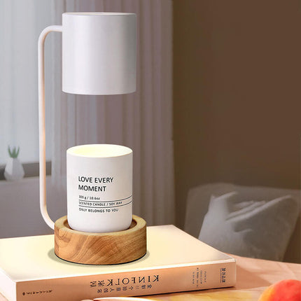 Elegant Candle Warmer Lamp with Dimmable Feature & Wooden Base | Minimalist Design for Relaxing Ambiance 9