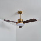 Diameter: 52″ x H 15.7″ / Walnut Wood Color & Gold / Three-Color Changing Light