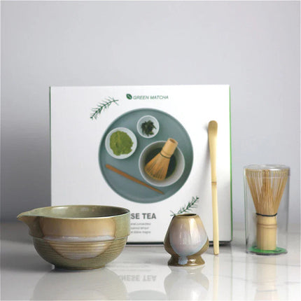 Elegant Ceramic Matcha Tea Set with Bamboo Whisk | Complete 4-Piece Kit for Authentic Ceremonies 3