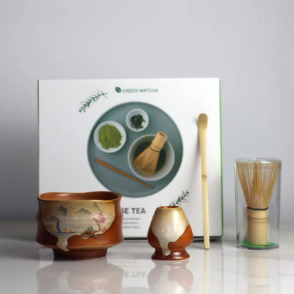 Elegant Ceramic Matcha Tea Set with Bamboo Whisk | Complete 4-Piece Kit for Authentic Ceremonies 7