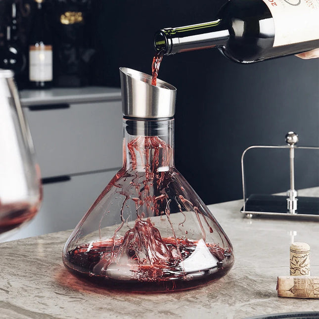 Elegant Collection | Crystal Wine Decanter with 12-Channel Aeration | 1500ml for Enhanced Flavor and Aroma 1