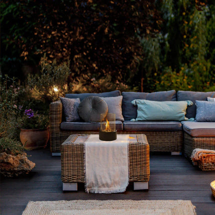 Elegant Collection | Tabletop Fireplace with Cobblestone Surround | Portable Design for Indoor & Outdoor Ambiance 6
