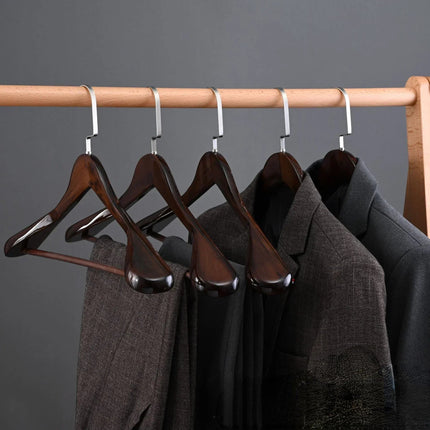 Elegant Collection | Wooden Clothes Hangers with Curved Design | Premium Wood for Garment Shape Preservation 1