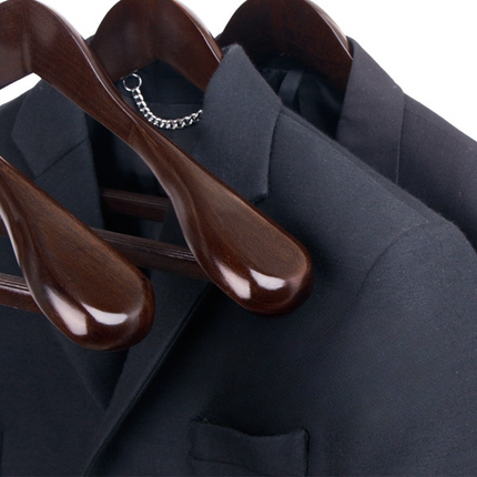 Elegant Collection | Wooden Clothes Hangers with Curved Design | Premium Wood for Garment Shape Preservation 2
