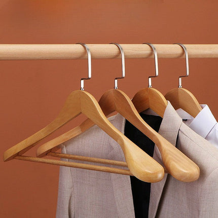 Elegant Collection | Wooden Clothes Hangers with Curved Design | Premium Wood for Garment Shape Preservation 4
