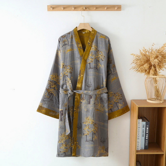 Elegant Cotton Kimono Robe with Relaxed Fit Design for Everyday Comfort 1