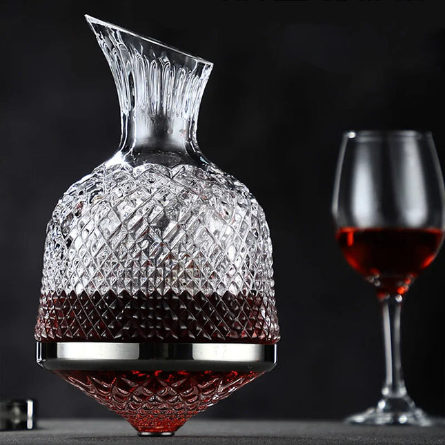 Elegant Crystal Wine Decanter | 360° Rotating Design for Enhanced Aeration 1