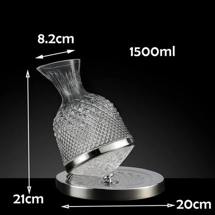 Elegant Crystal Wine Decanter | 360° Rotating Design for Enhanced Aeration 4