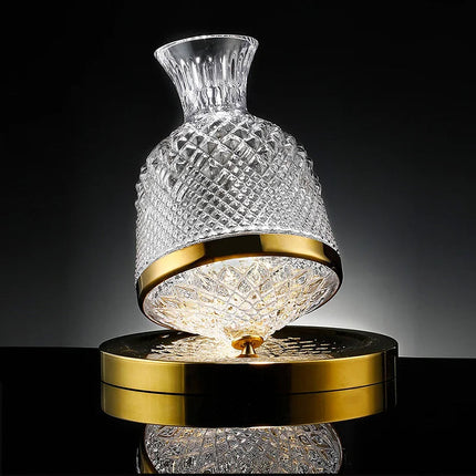 Elegant Crystal Wine Decanter | 360° Rotating Design for Enhanced Aeration 5