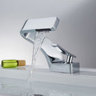 Elegant Curved Kitchen Faucet with Waterfall Spout & Dual Handle Controls | Modern Design for Effortless Flow in Kitchen and Bathroom 0