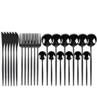 Elegant Cutlery Set | Matte Black Stainless Steel Flatware with Portable Case | Modern Design for Outdoor Dining 0