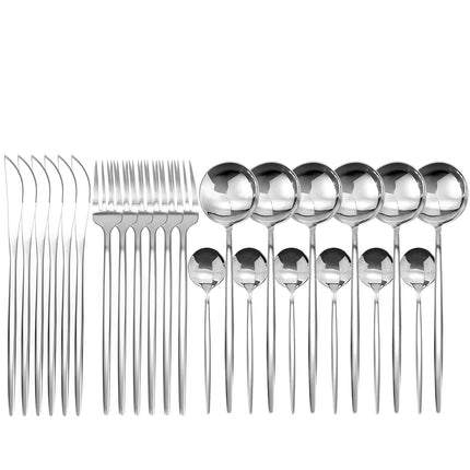 Elegant Cutlery Set | Matte Black Stainless Steel Flatware with Portable Case | Modern Design for Outdoor Dining 2