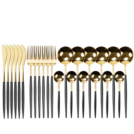 Elegant Cutlery Set | Matte Black Stainless Steel Flatware with Portable Case | Modern Design for Outdoor Dining 4