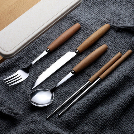 Elegant Cutlery Set | Premium 5-Piece Scandinavian Design with Wooden Handles for Timeless Dining 2