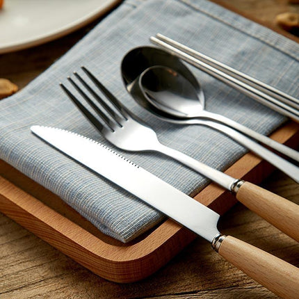 Elegant Cutlery Set | Premium 5-Piece Scandinavian Design with Wooden Handles for Timeless Dining 5