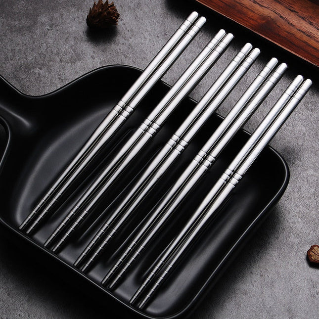 Elegant Dining | Stainless Steel Chopstick Set with Ergonomic Grip | Durable Utensils for Refined Meals 0