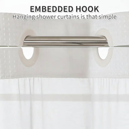 Elegant Double Layer Shower Curtain Set with Waffle Texture & Snap-On Liner for Modern Bathrooms 3
