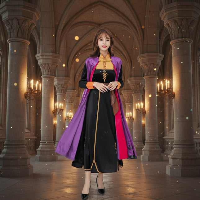 Elegant Fantasy | Women's Costume Dress with Flowing Cape | Perfect for Halloween & Themed Parties 0